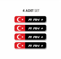 Kan Grubu Sticker 4'lü Set
