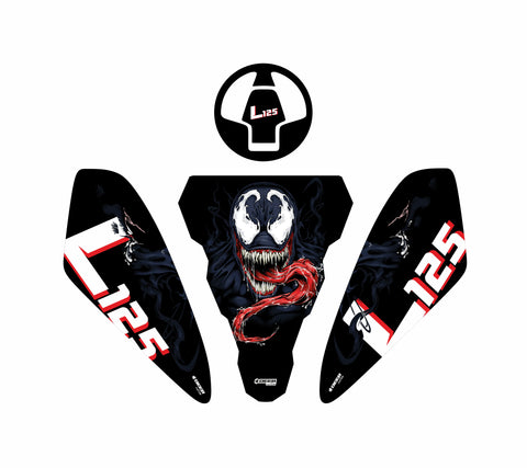 Venom Style Black Custom Tank Pad