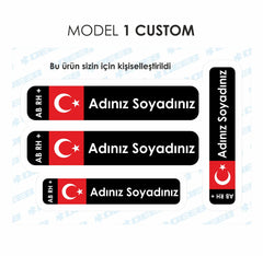 Kan Grubu Sticker (3 Boyutlu) - Deeb