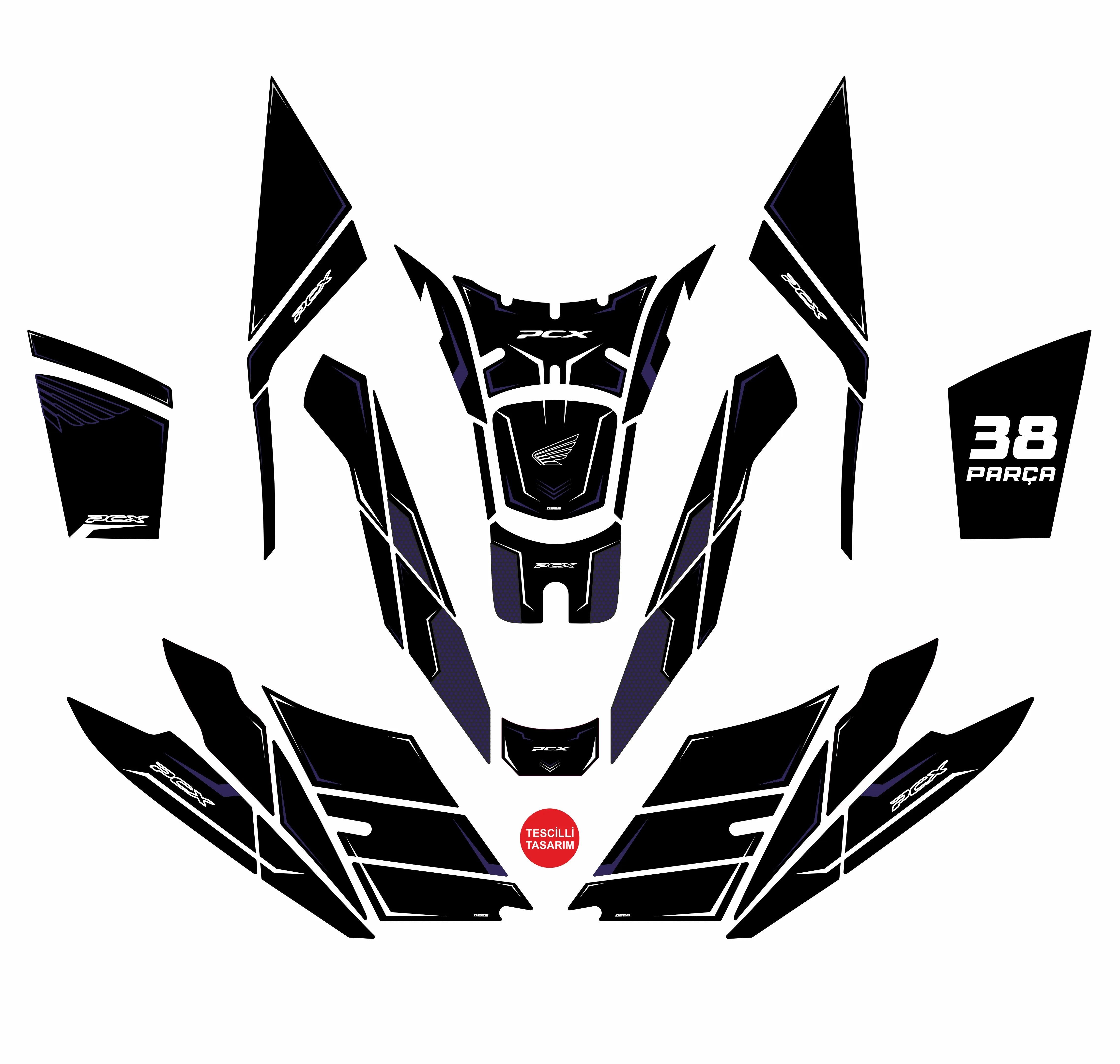 Pcx Full Tank Pad Set 2025 - 38 Parça